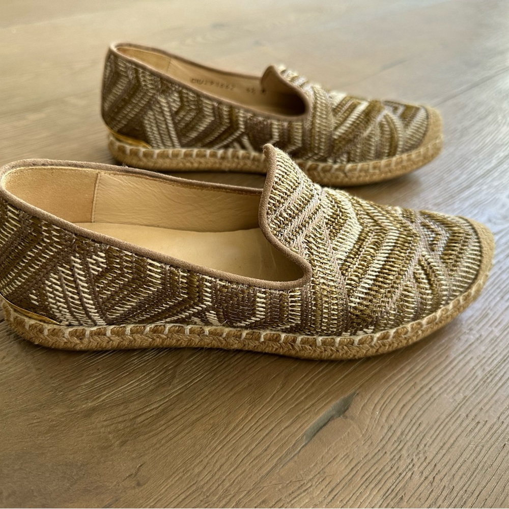 Stuart Weitzman Mettalic Espadrilles, Size 4.5 - image 3